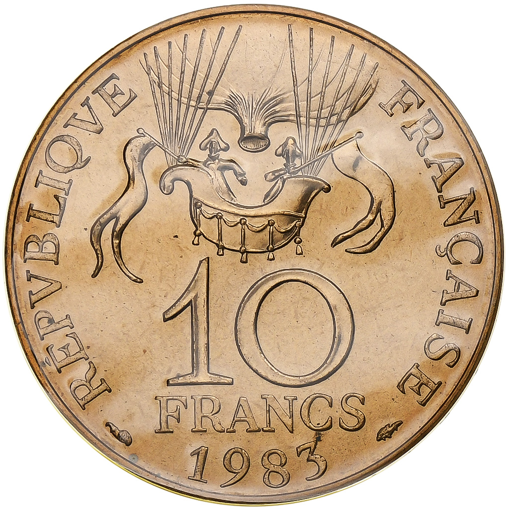 Coin, France, La conquête, 10 Francs, 1983, Paris, série FDC, Tranche B