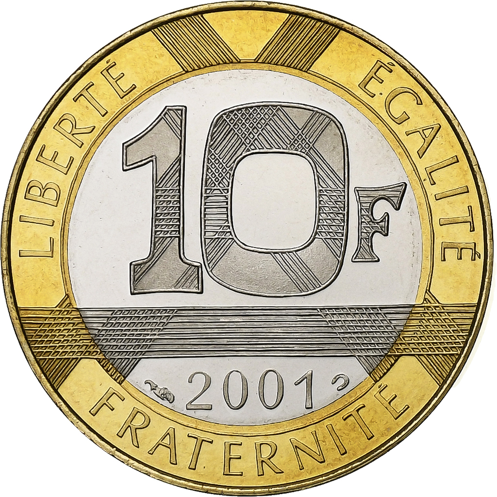 Coin, France, Génie, 10 Francs, 2001, Paris, BE, , Aluminum-Bronze