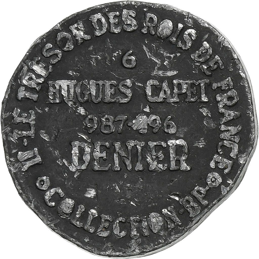 France, Token, Collection BP, Denier Hugues Capet, Copper, 