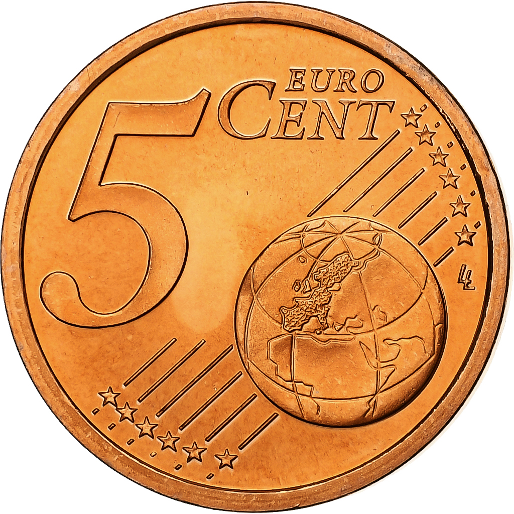 Frankreich, 5 Euro Cent, 2003, BE, STGL, Copper Plated Steel, KM:1284