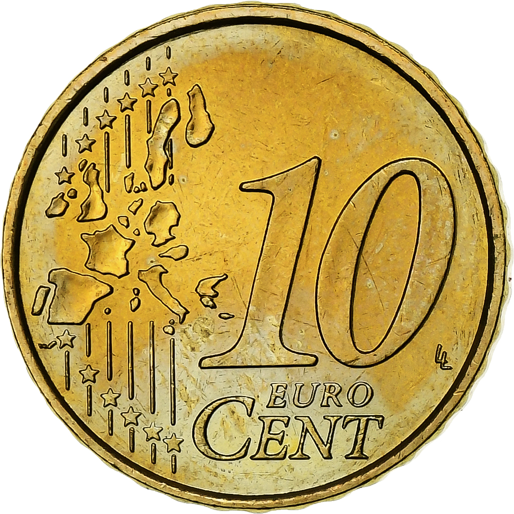 Greece, 10 Euro Cent, 2002, , Brass, KM:184