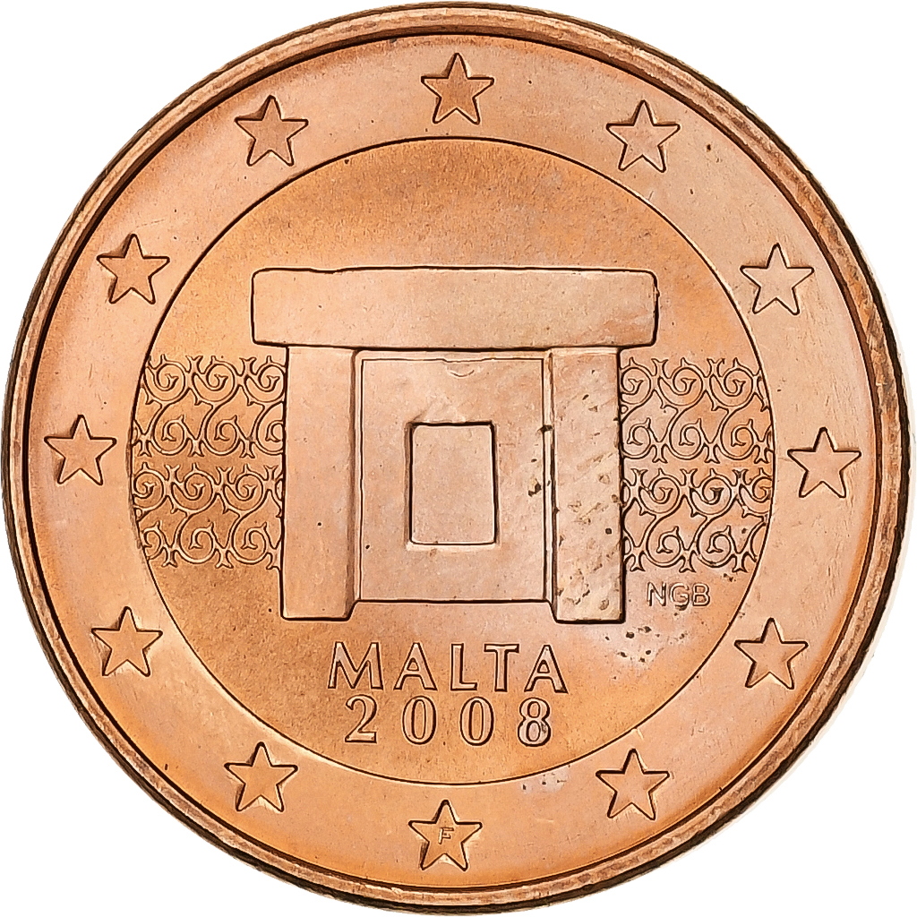 Malta, 5 Euro Cent, 2008, STGL, Copper Plated Steel, KM:127