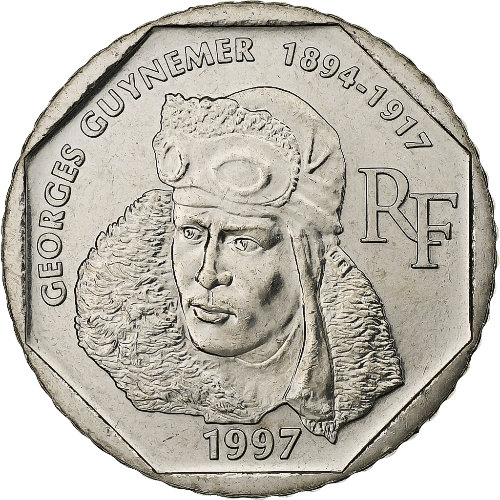 Coin, France, Guynemer, 2 Francs, 1997, Paris, FDC, , Nickel, KM:1187
