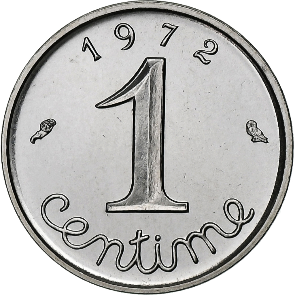 France, Centime, Épi, 1972, Paris, FDC, Stainless Steel, , Gadoury:91