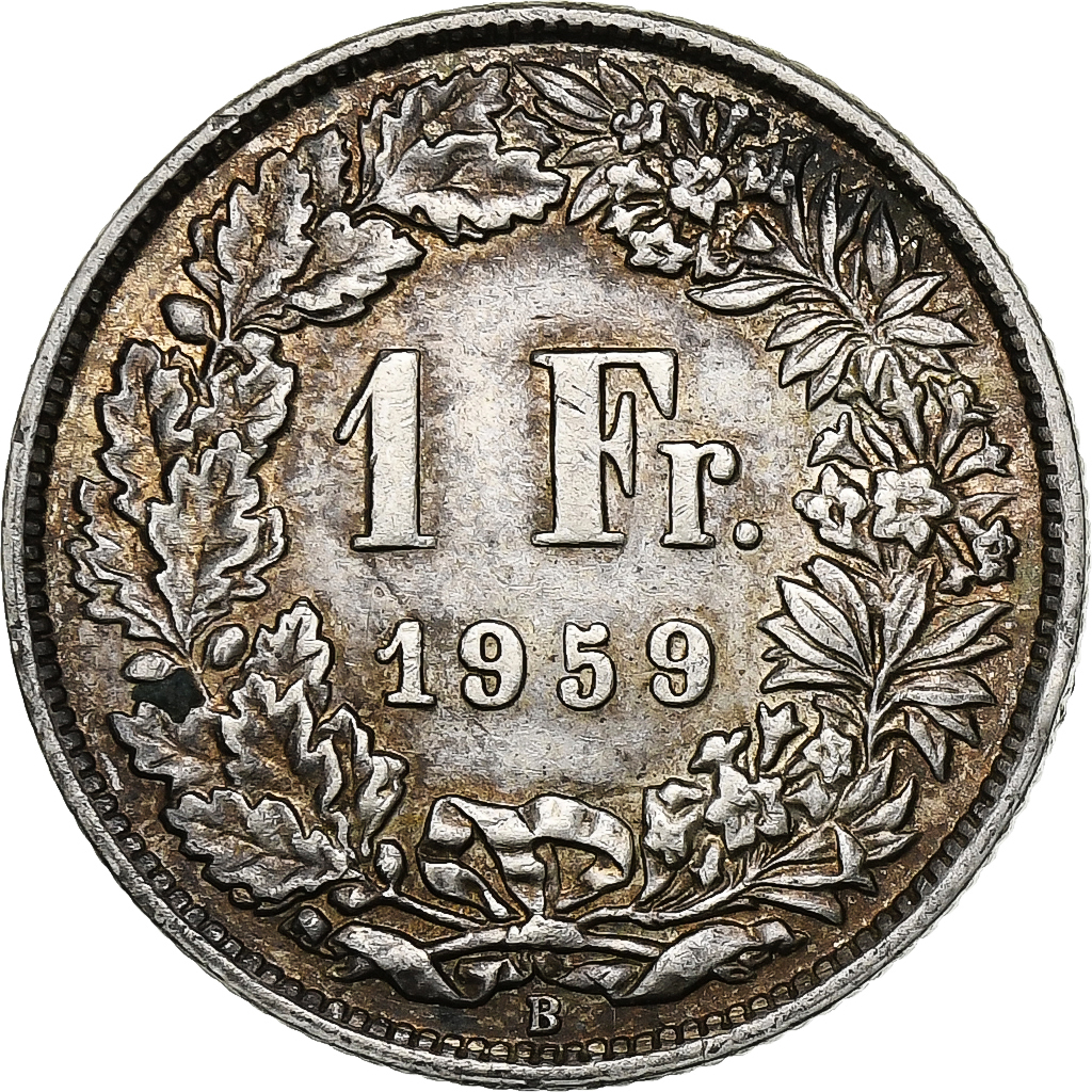 Switzerland, Franc, 1959, Bern, Silver, , KM:24