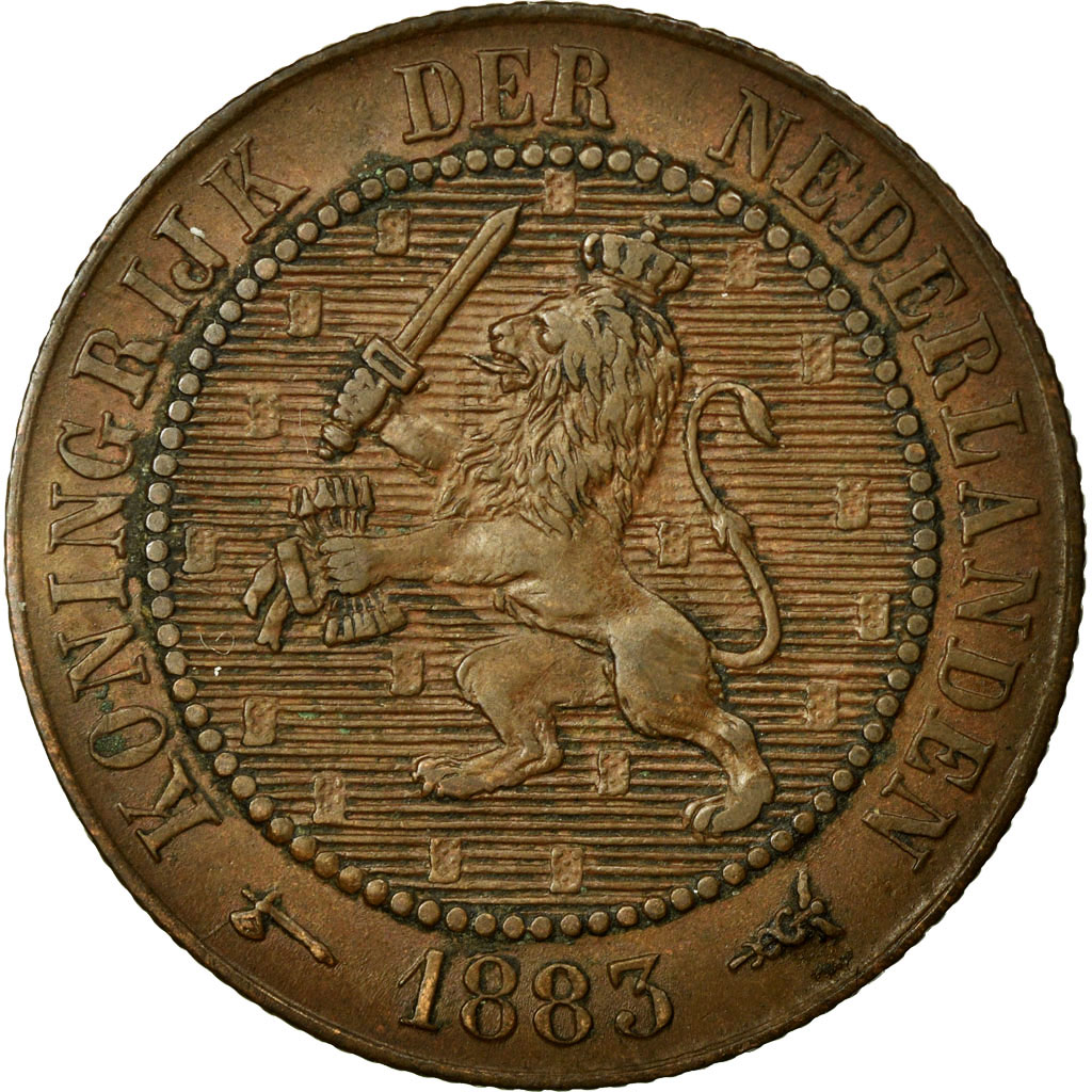 Coin, Netherlands, William III, 2-1/2 Cent, 1883, , Bronze, KM:108.1