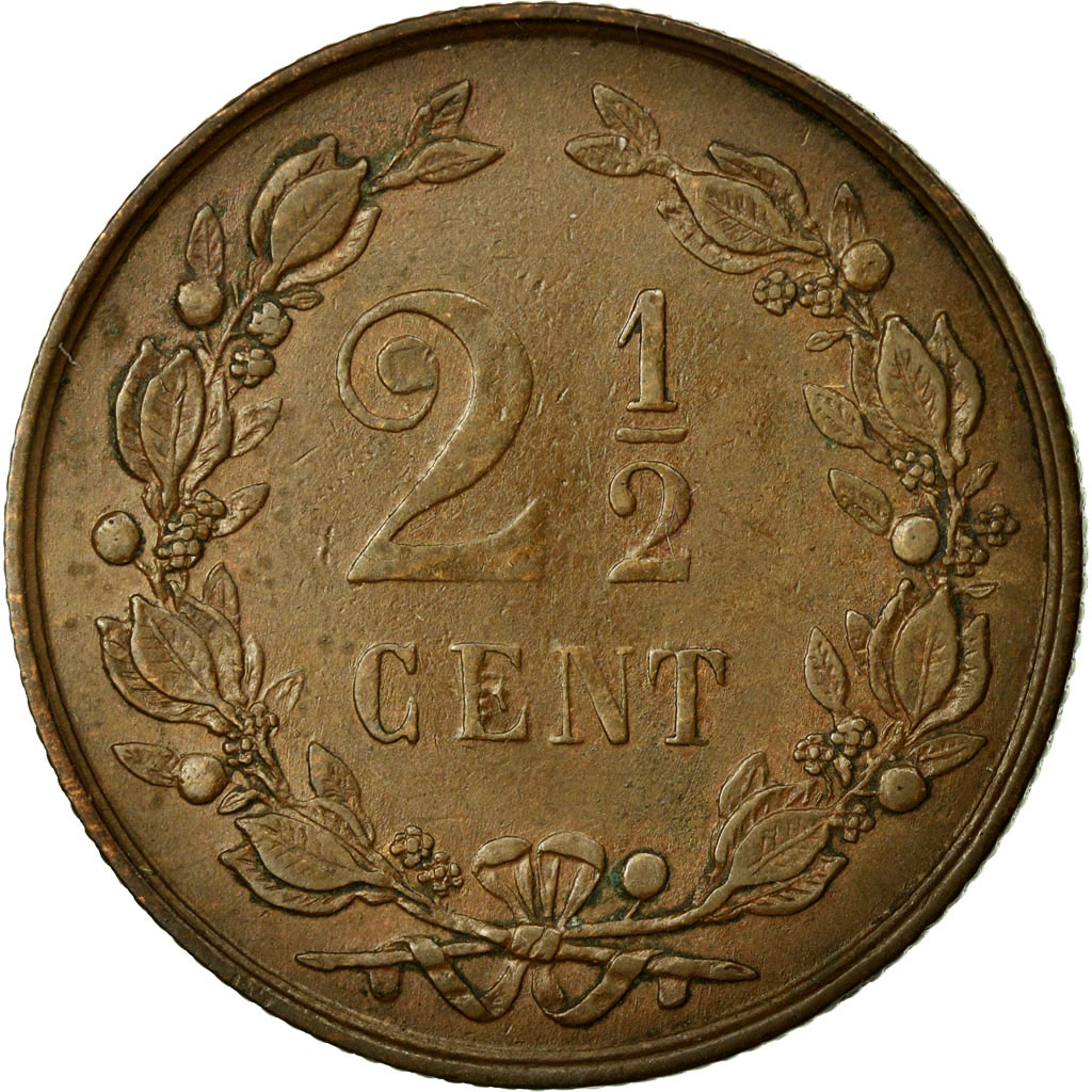 Coin, Netherlands, William III, 2-1/2 Cent, 1883, , Bronze, KM:108.1