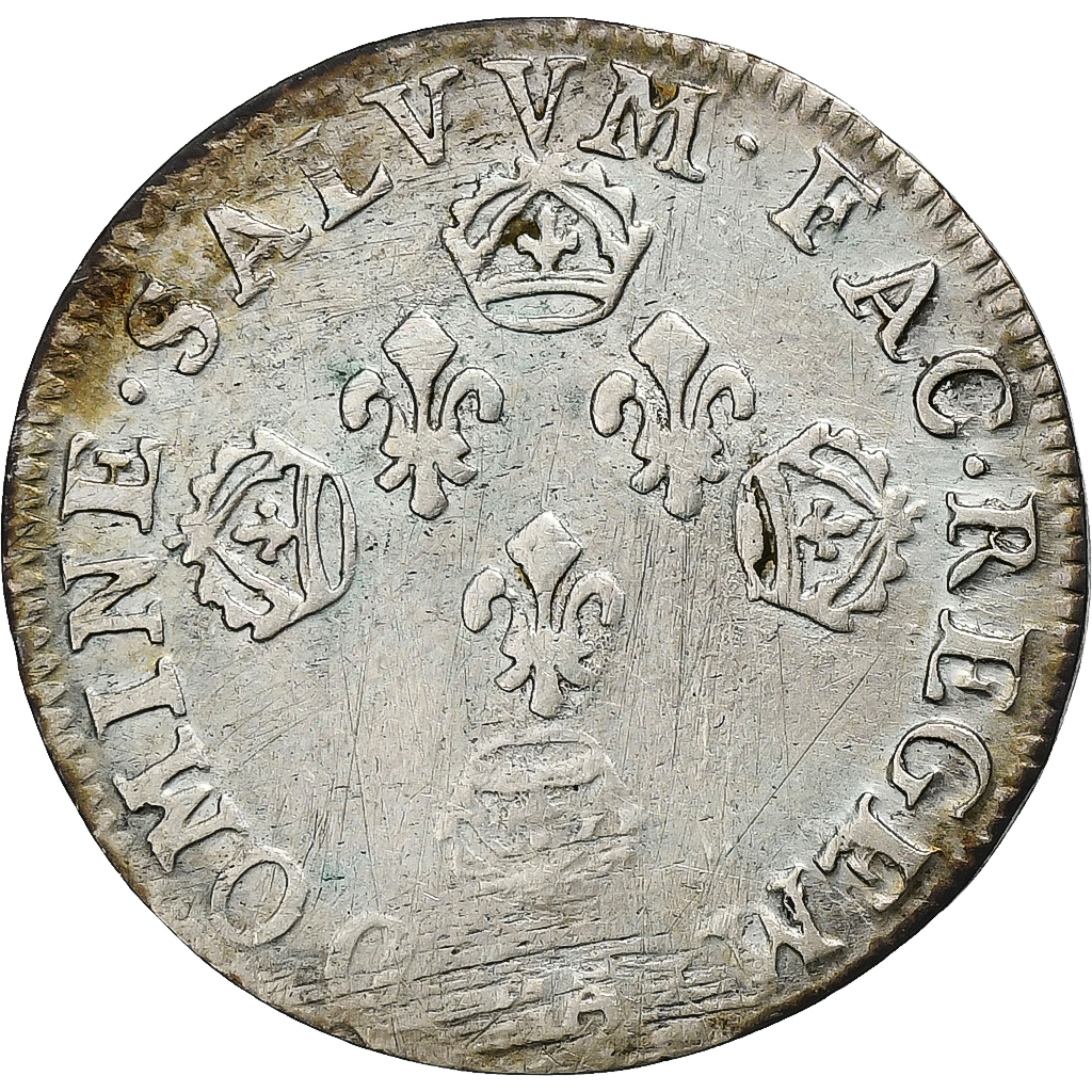 France, Louis XIV, 10 Sols aux 4 couronnes, 1705, Metz, Silver, 