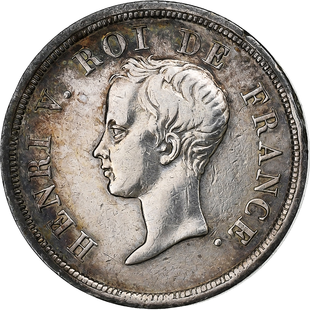 France, Henri V, 1/2 Franc, 1833, Silver, , Gadoury:404, KM:23