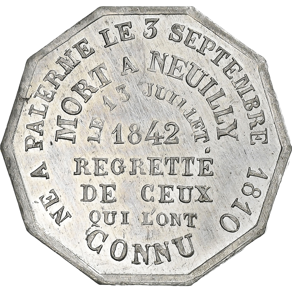 France, Token, Mort de Ferdinand Philippe, Duc d'Orléans, 1842, Tin, 