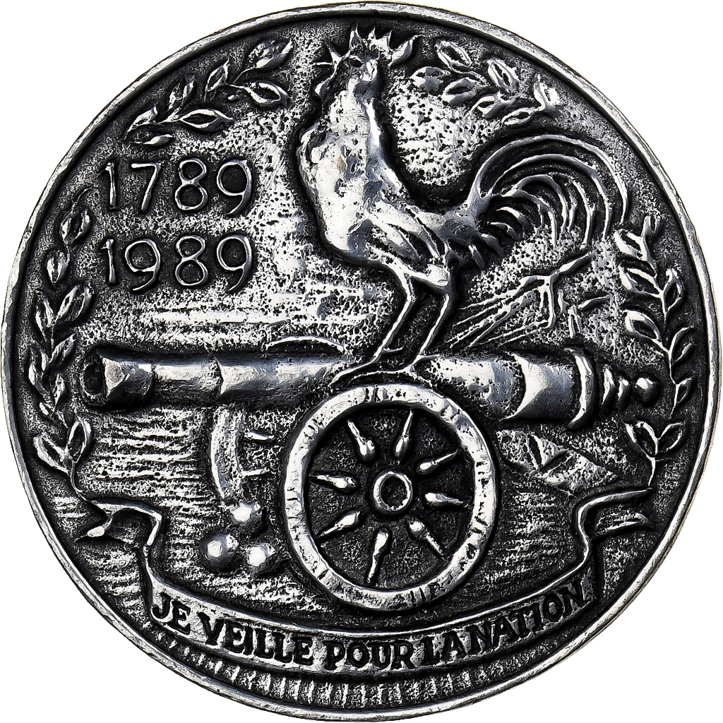 France, Medal, Bicentenaire de la Révolution, Je Veille sur la Nation, 1989