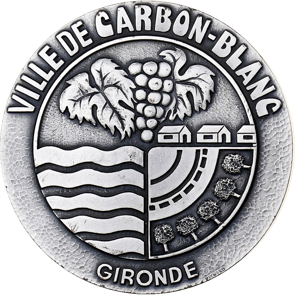 France, Medal, La Ville de Carbon-Blanc à Pierre Mauroy, 1985, Silvered bronze