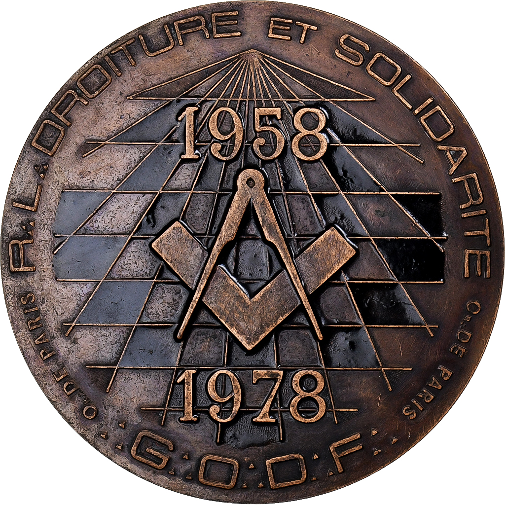 France, Medal, Le Grand Orient de France à Pierre Mauroy, 1987, Bronze