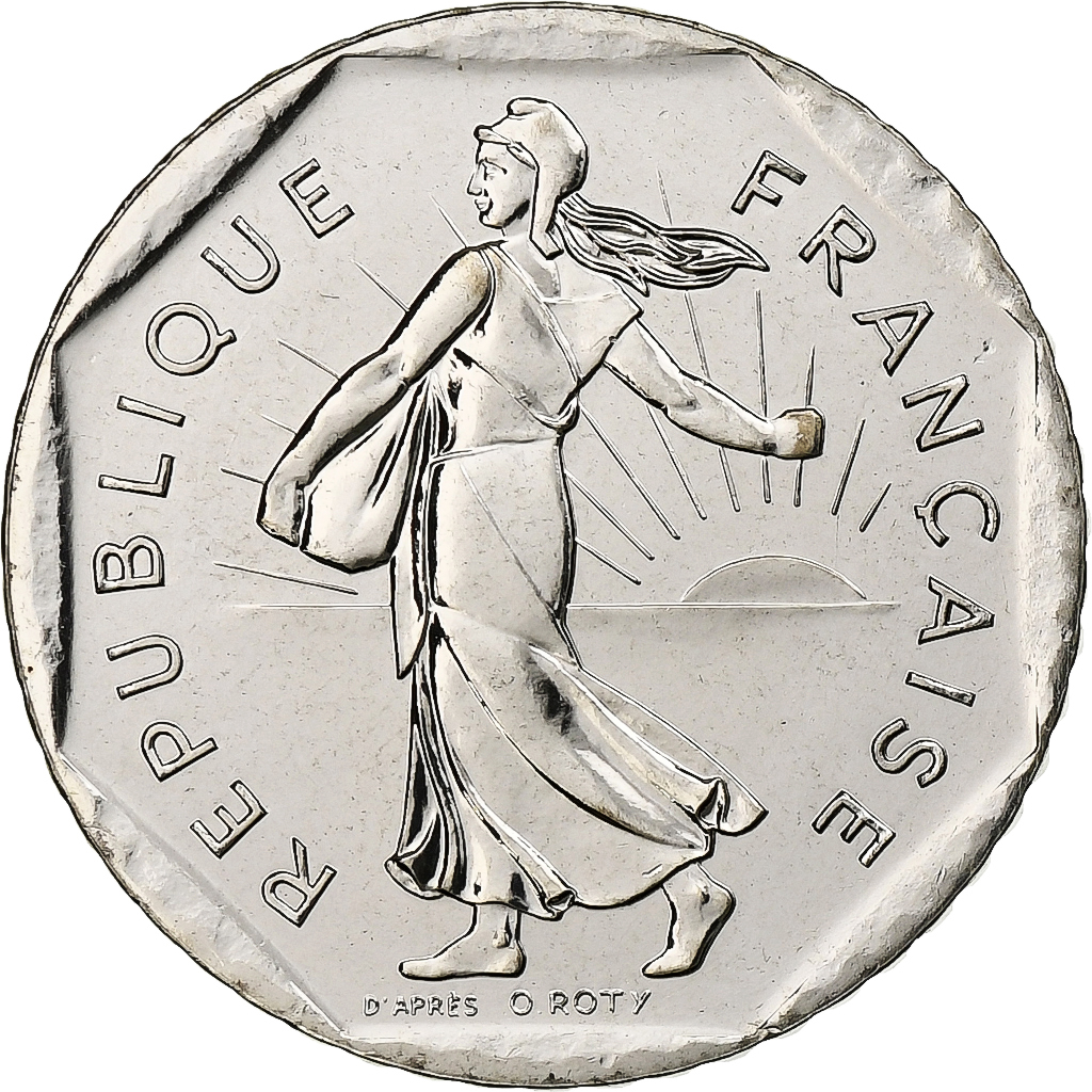 France, 2 Francs, Semeuse, 2001, Monnaie de Paris, BU, Nickel, 