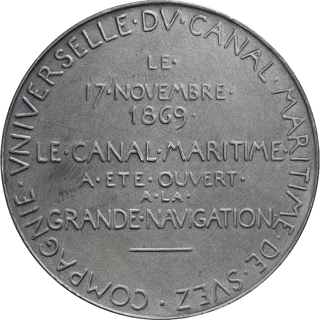 France, Medal, Compagnie Universelle du Canal maritime de Suez, 1869, Silver