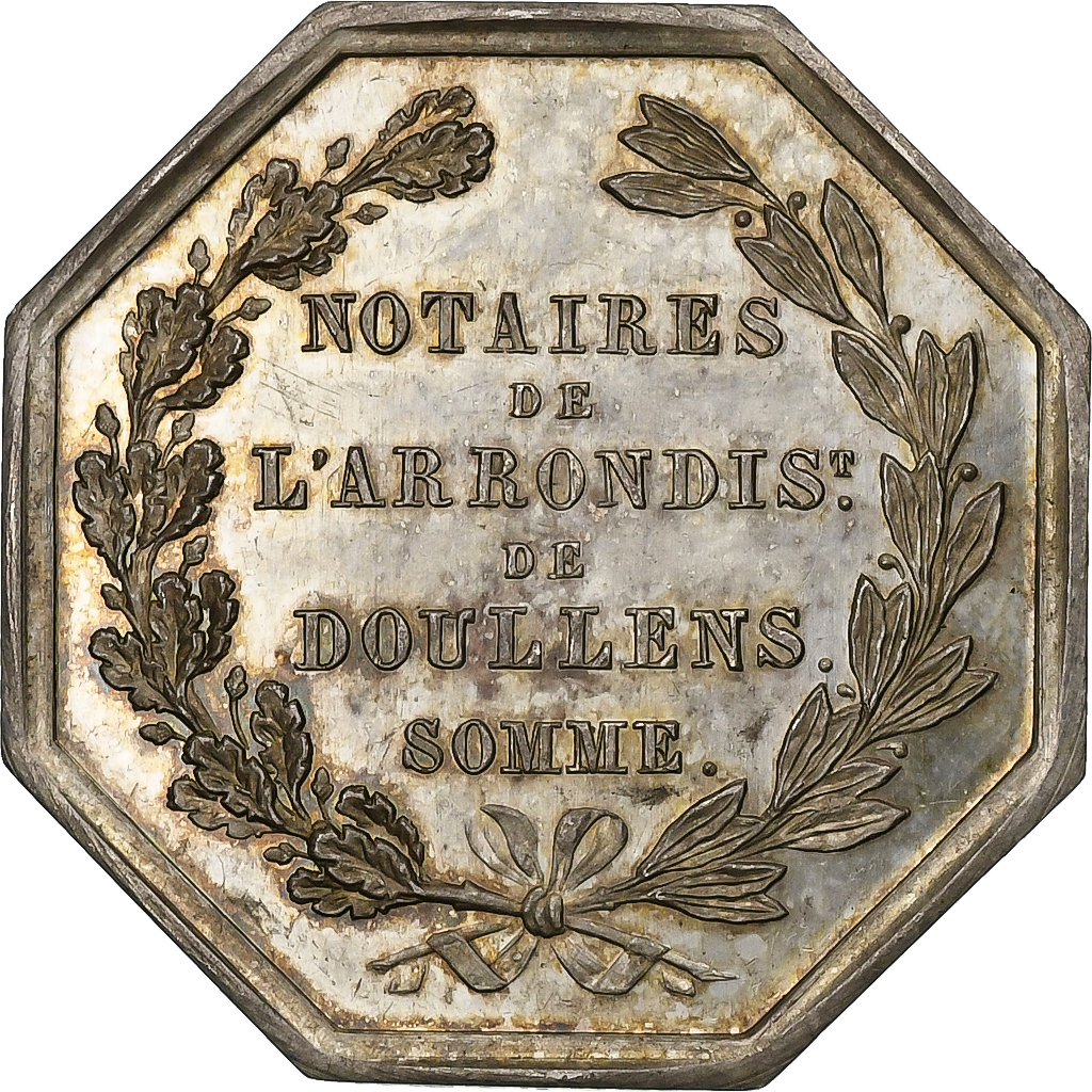 France, Token, Notaires de l'Arrondissement de Doullens, Somme, Silver, Caqué