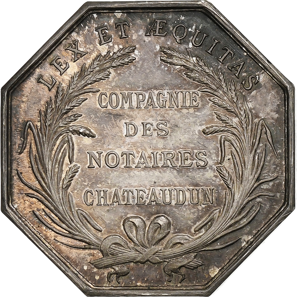 France, Token, Notaires de l'Arrondissement de Châteaudun, Silver, 