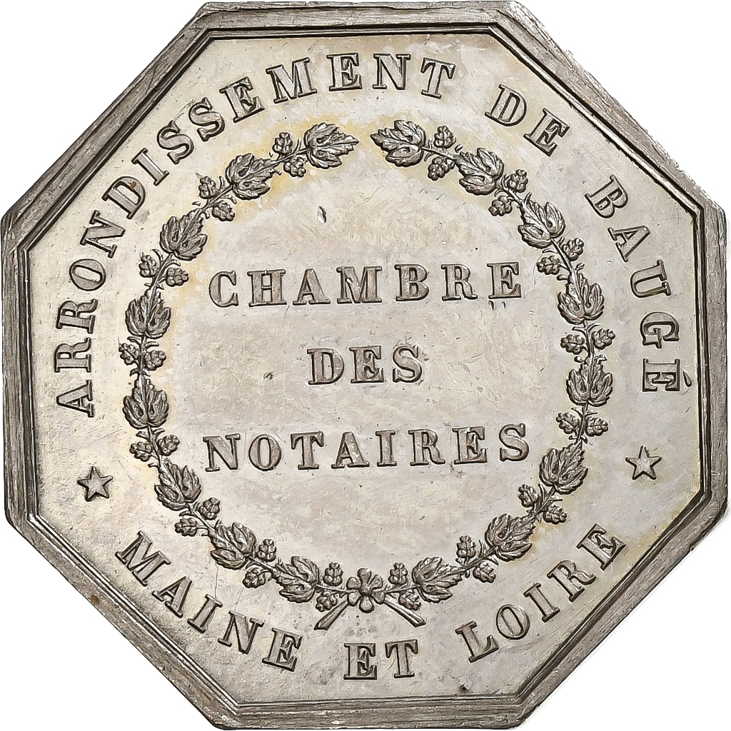 France, Token, Notaires de Baugé, Maine et Loire, Borrel.A, , Silver