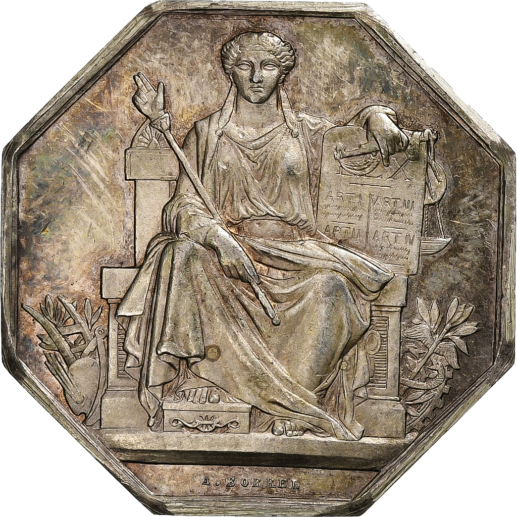 France, Token, Notaires de l'Arrondissement de La Rochelle, Silver, Borrel.A