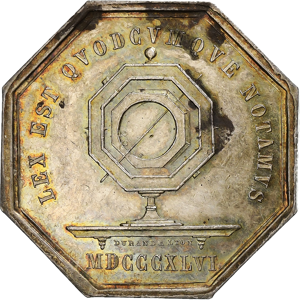 France, Token, Notaires de l'Arrondissement de Saint-Etienne, 1846, Silver