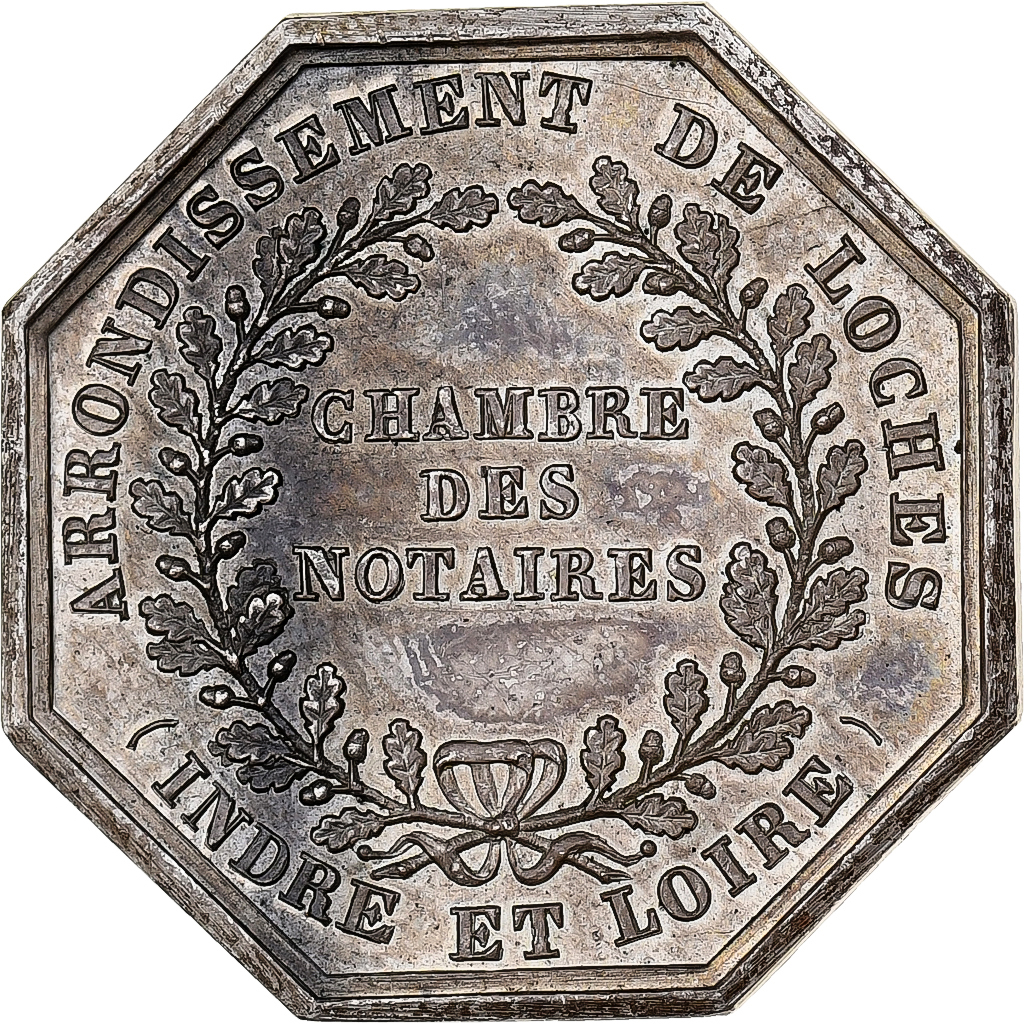 France, Token, Notaires de l'Arrondissement de Loches, Indre et Loire, Silver