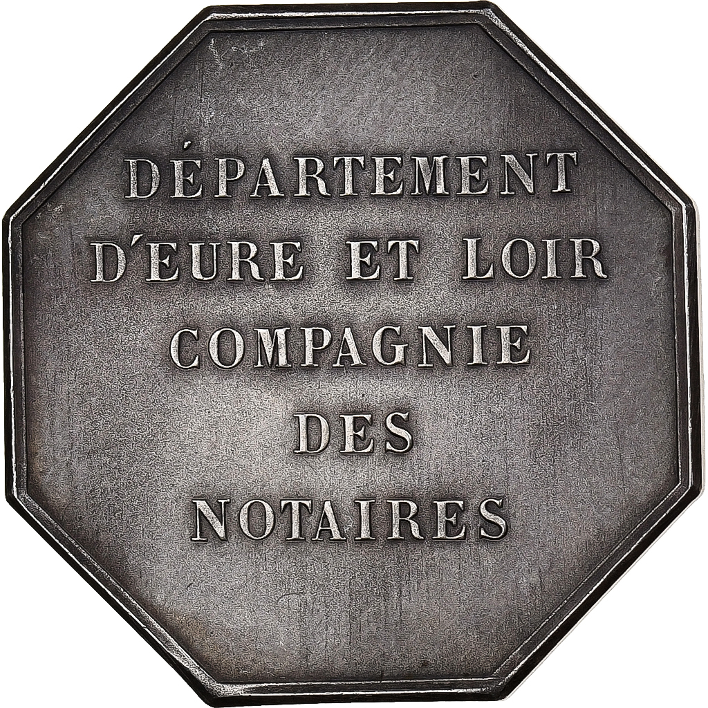 France, Token, Compagnie des Notaires d'Eure et Loir, 1836, Silver, Barre