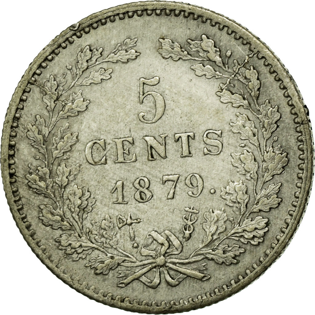 Coin, Netherlands, William III, 5 Cents, 1879, , Silver, KM:91
