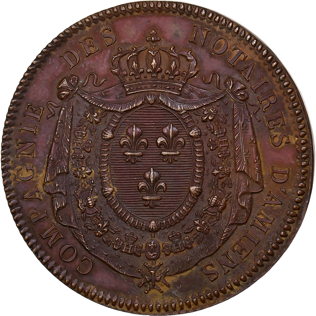 Frankrijk, Token, Compagnie des Notaires d'Amiens, Koper, ZF+, Lerouge:9e