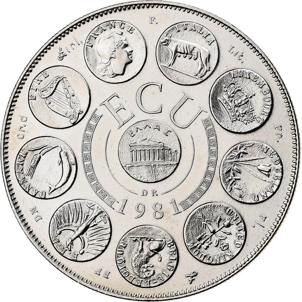 France, Medal, Ecu Europa, Europe Assise, 1981, Copper-nickel, Rodier, 