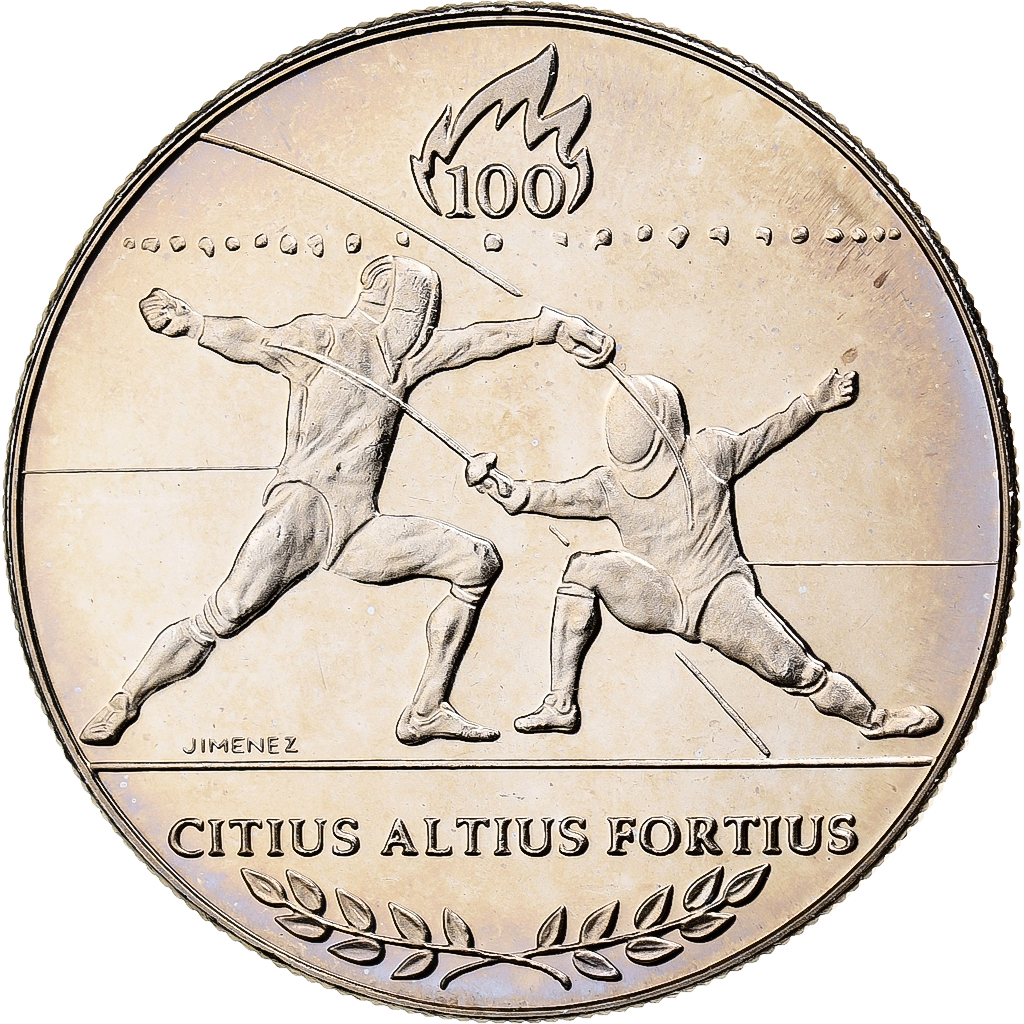 France, Medal, Jeux Olympiques d'Atlanta, Football, 1996, Copper-nickel