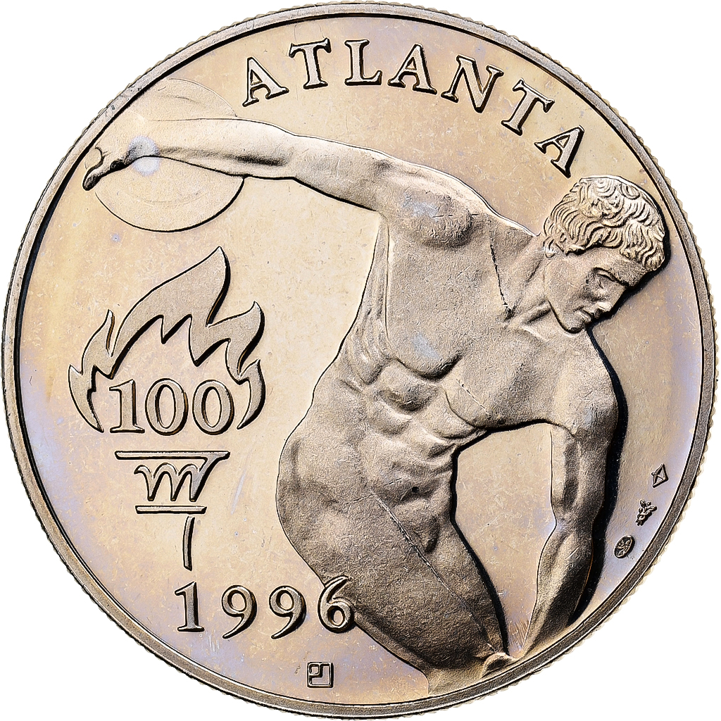 France, Medal, Jeux Olympiques d'Atlanta, Football, 1996, Copper-nickel