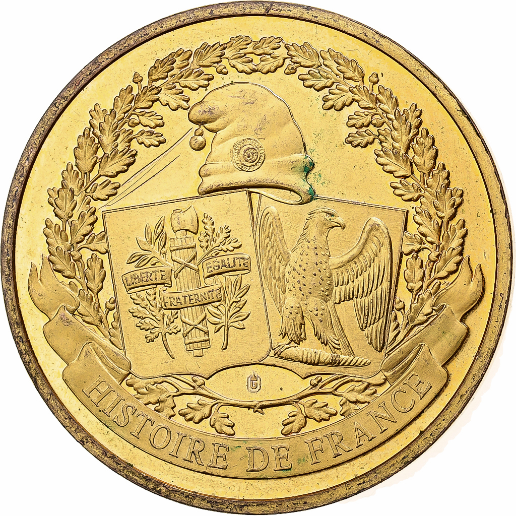 France, Medal, Couronnement d'Hugues Capet, Gold plated, 