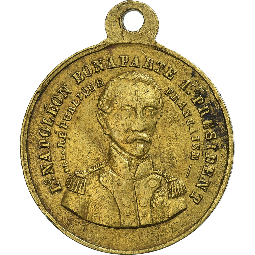 France, Token, Réélection de Louis Napoléon Bonaparte, 1851, Brass, 