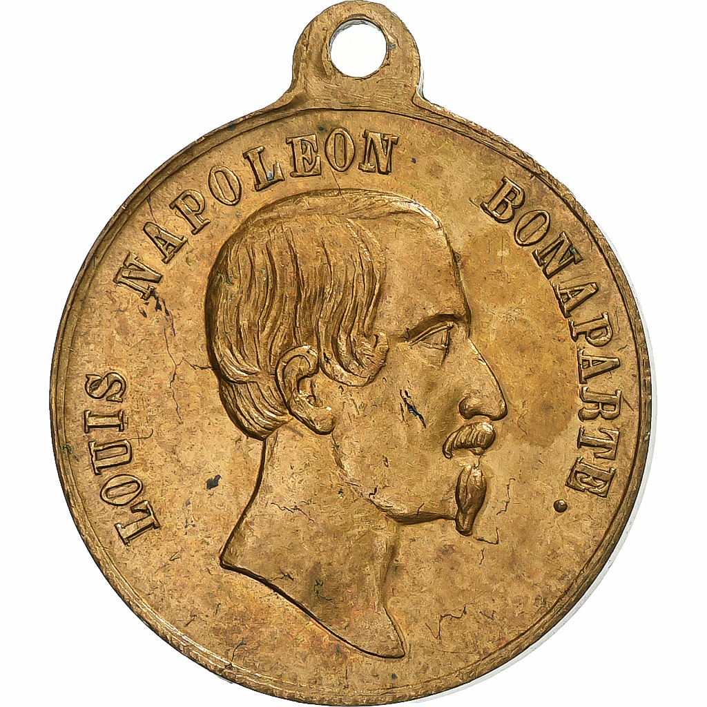 France, Token, Réélection de Louis Napoléon Bonaparte, 1851, Brass, 