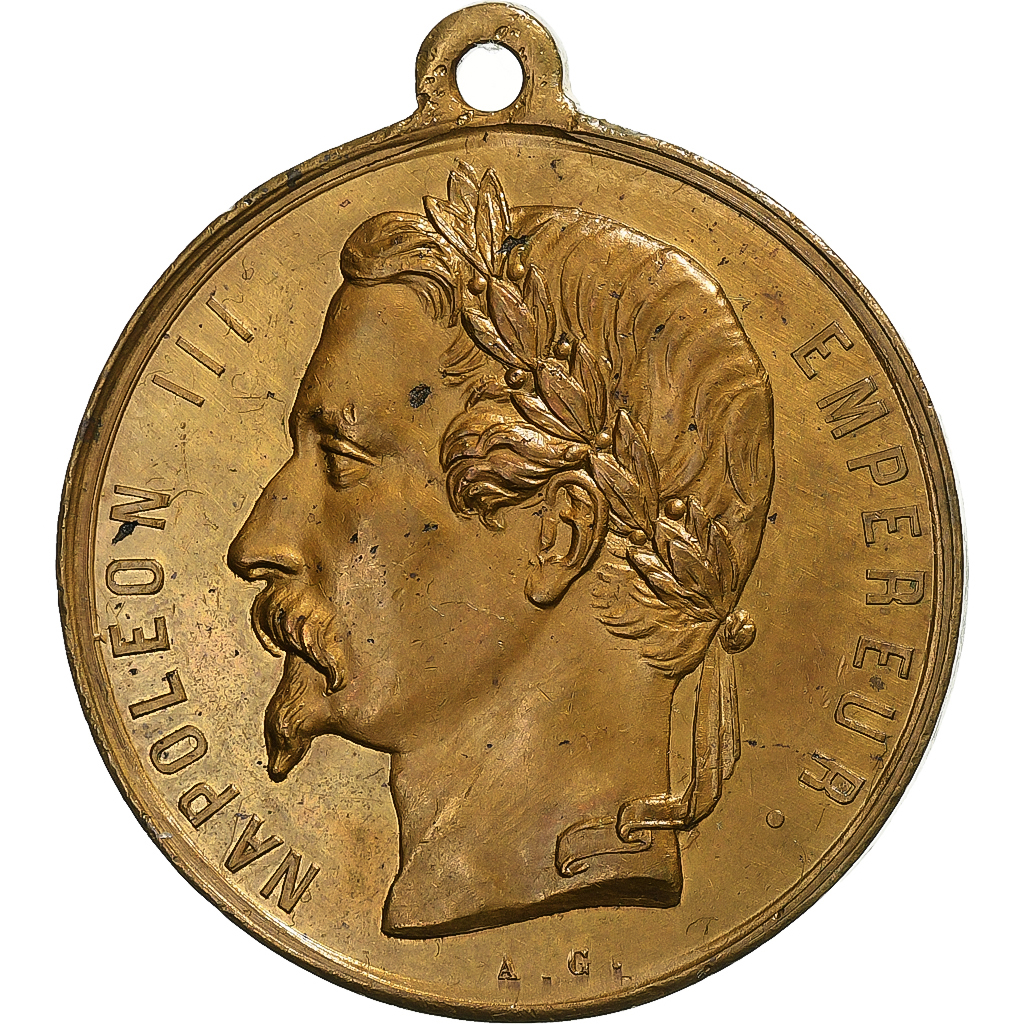 France, Medal, Impératrice Eugénie, Mariage Impérial, 1853, Brass, Garnier