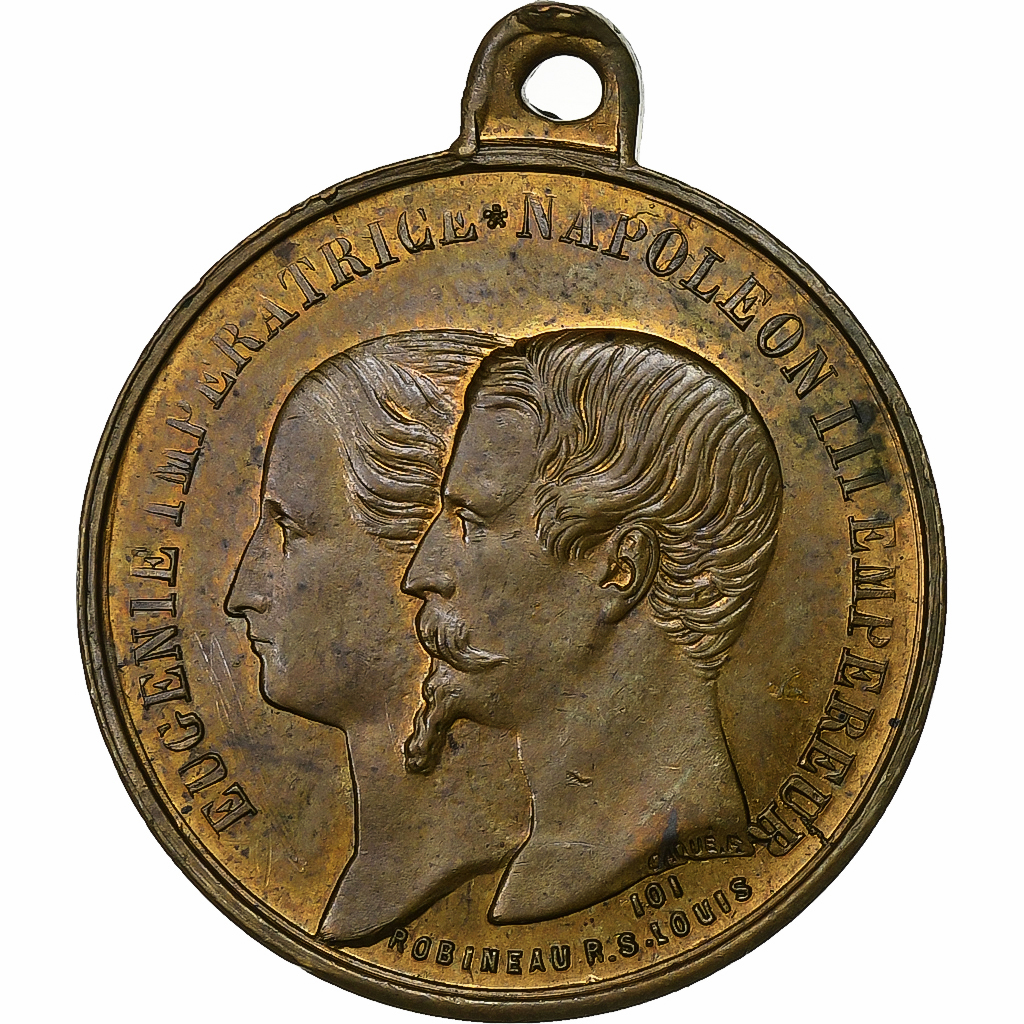 France, Medal, Napoléon III, Visite de l'Empereur en Savoie, Corse et Algérie