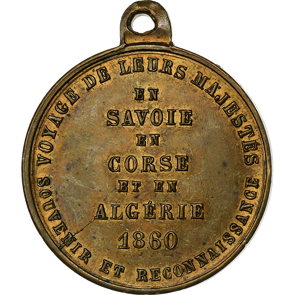 France, Medal, Napoléon III, Visite de l'Empereur en Savoie, Corse et Algérie