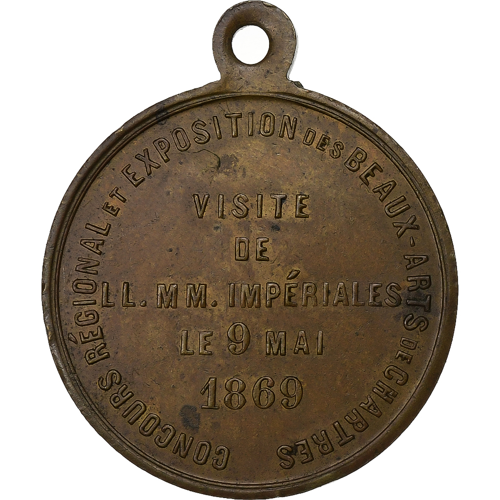 France, Medal, Exposition des Beaux Arts de Chartres, 1869, Brass, 