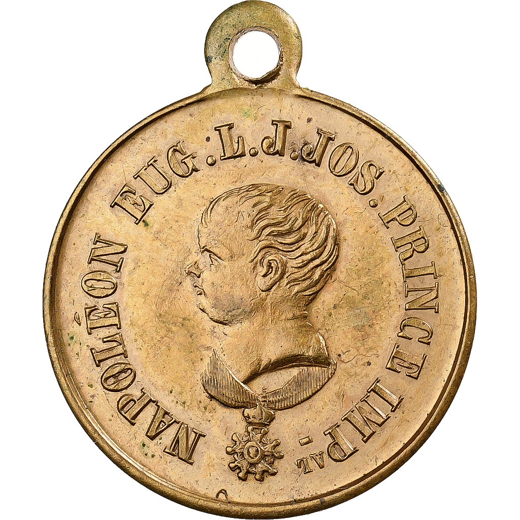 France, Medal, Napoléon III, Le Prince Impérial, Brass, Trotin, 
