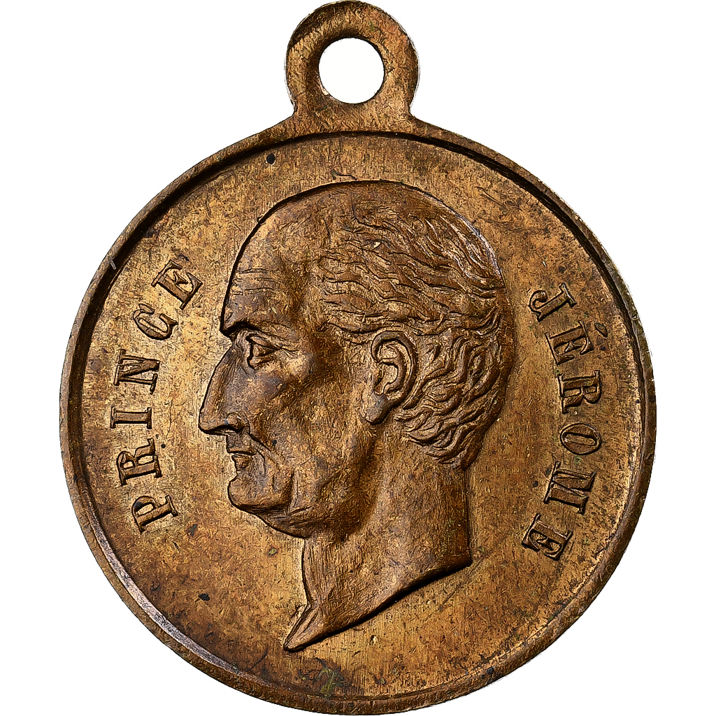 France, Token, Mort du Prince Jérome Bonaparte, 1860, Brass, 