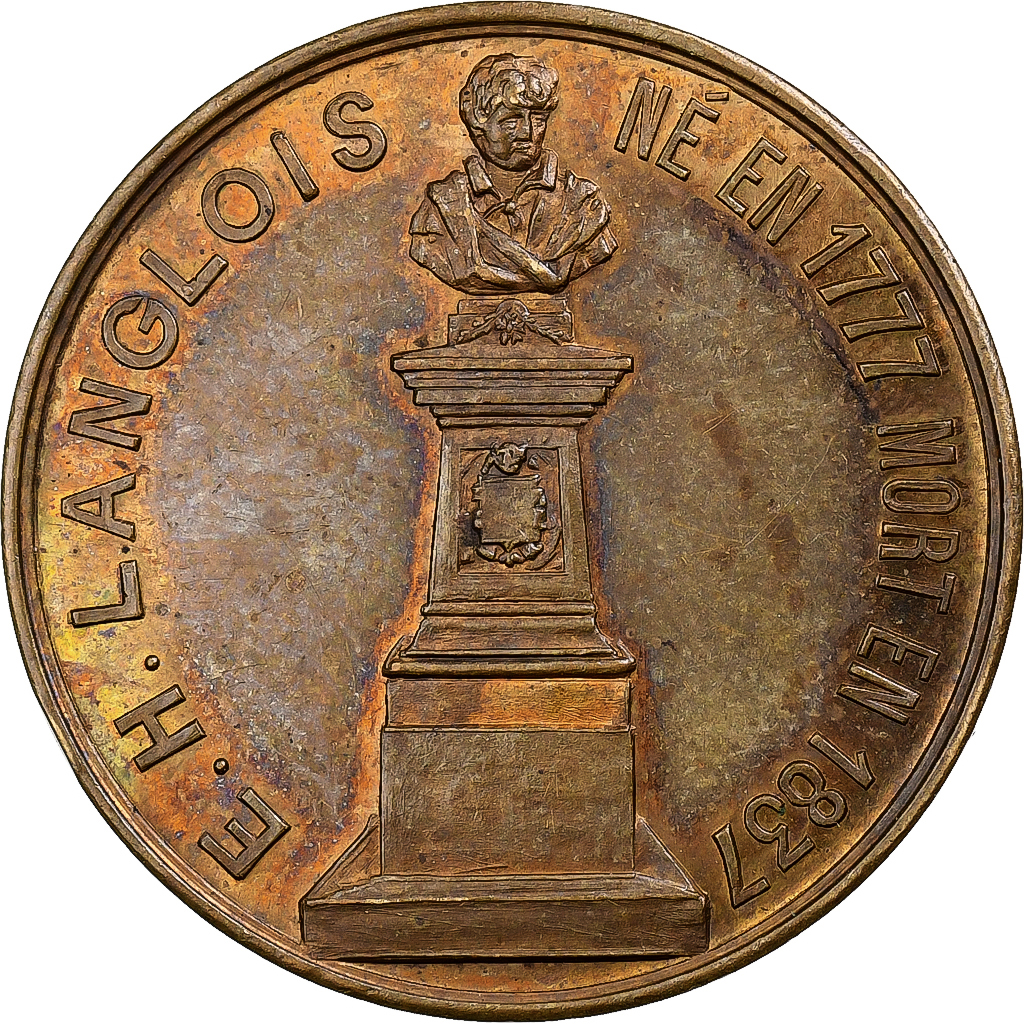 France, Médaille, Eustache-Hyacinthe Langlois du Pont de l'Arche, 1837, Laiton