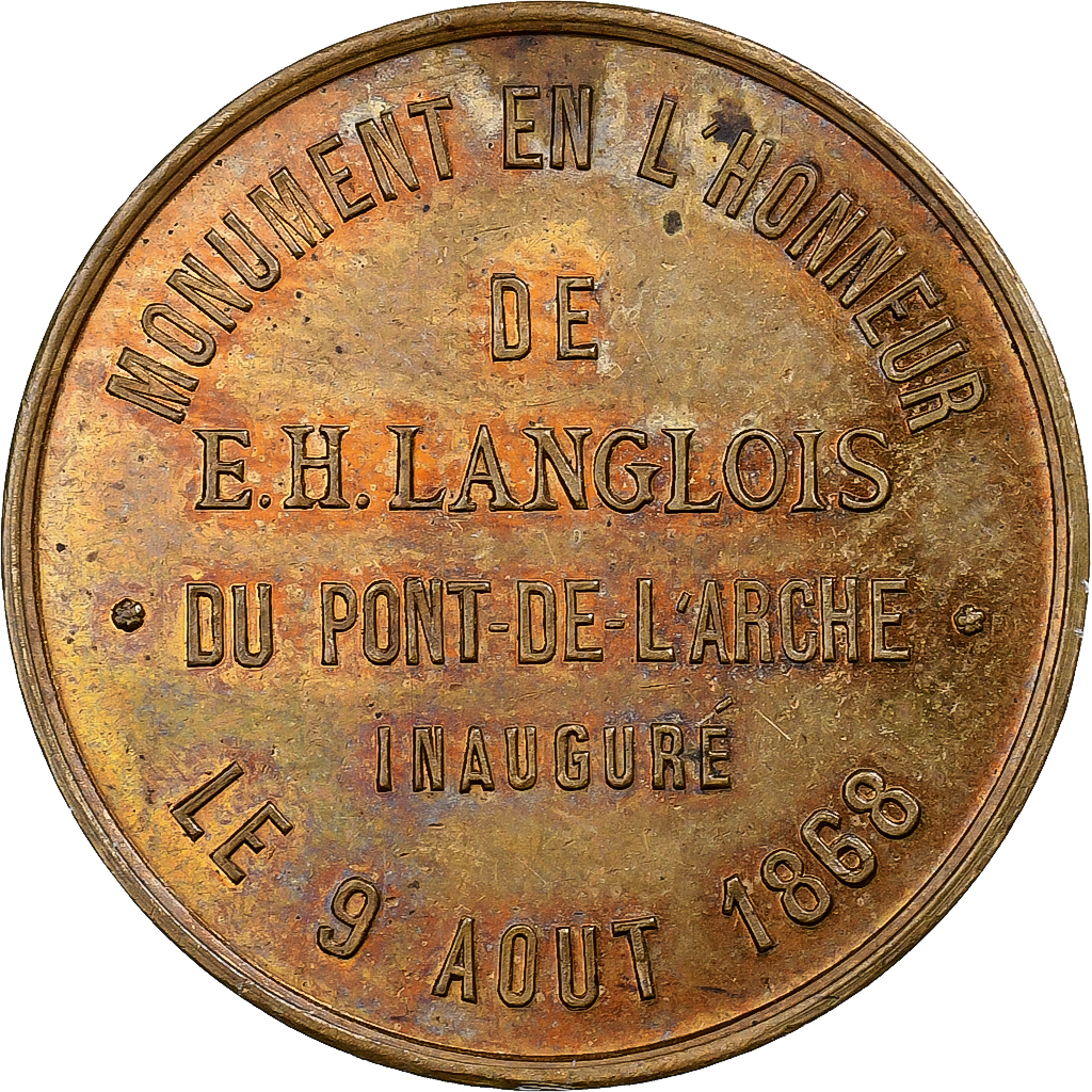 France, Médaille, Eustache-Hyacinthe Langlois du Pont de l'Arche, 1837, Laiton