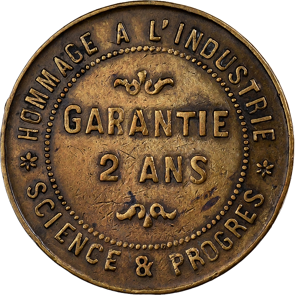 France, Token, Williams de Londres, Hommage à l'Industrie, Garantie 2 Ans
