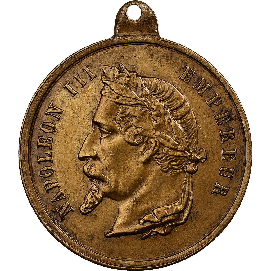 France, Medal, Napoléon III, Exposition Universelle, 1867, Brass, 