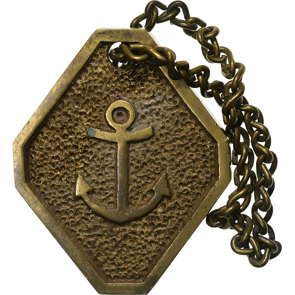 France, Medal, Plaque de Métier, Garde de Commerce, 12, Brass, 