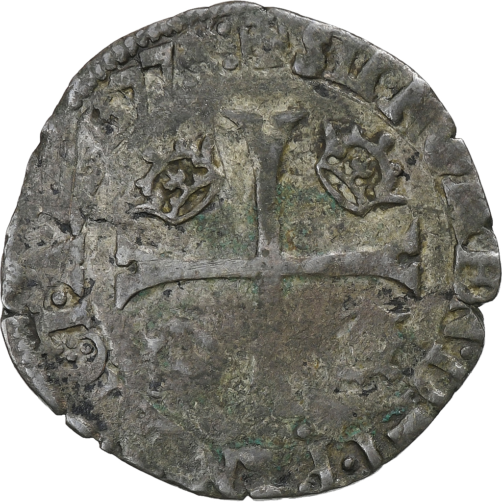 France, Henri III, Douzain, 1577, Lyon, Billon, VF