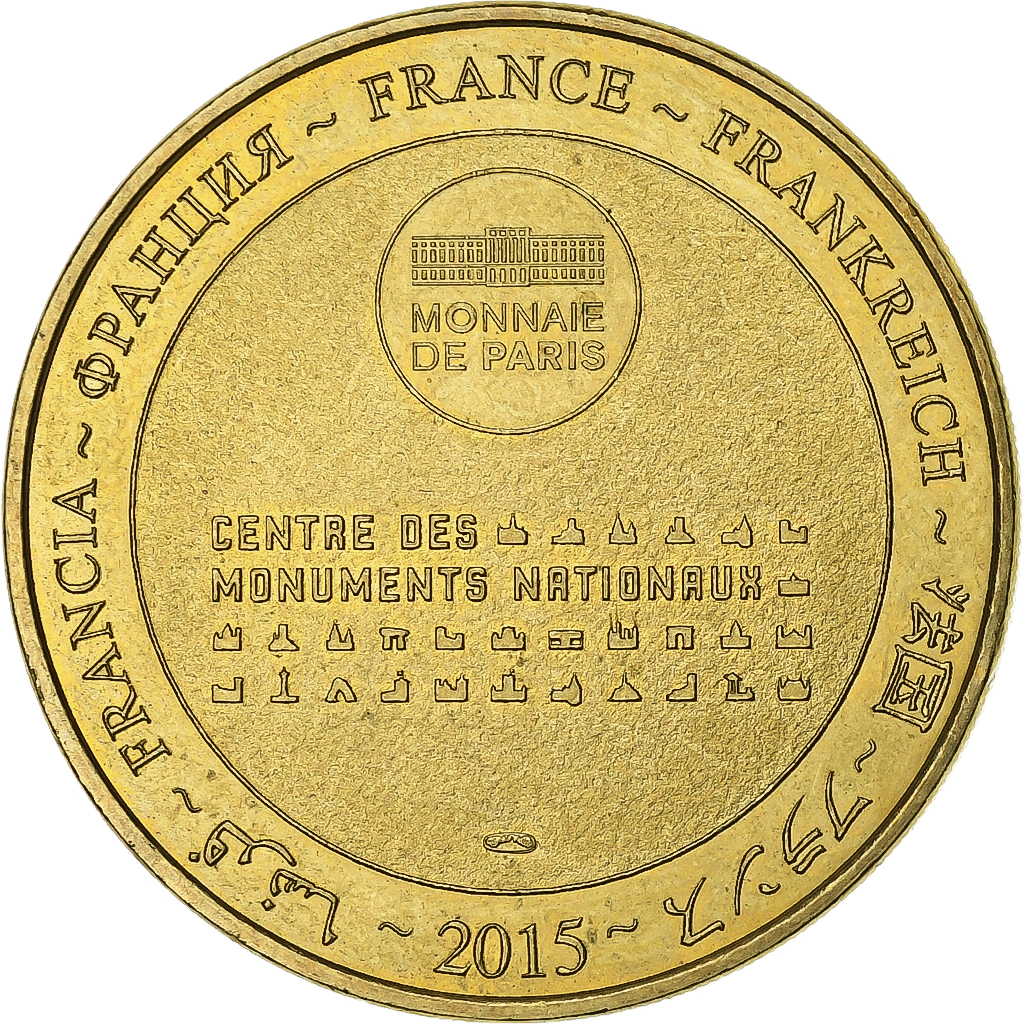 France, Token, 50/ Abbaye du Mont-Saint-Michel, 2015, Copper-nickel Aluminium