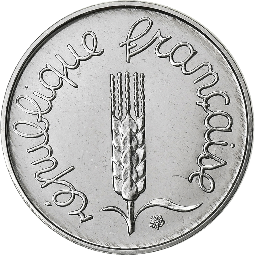 France, Centime, Épi, 1987, Paris, Stainless Steel, , Gadoury:91
