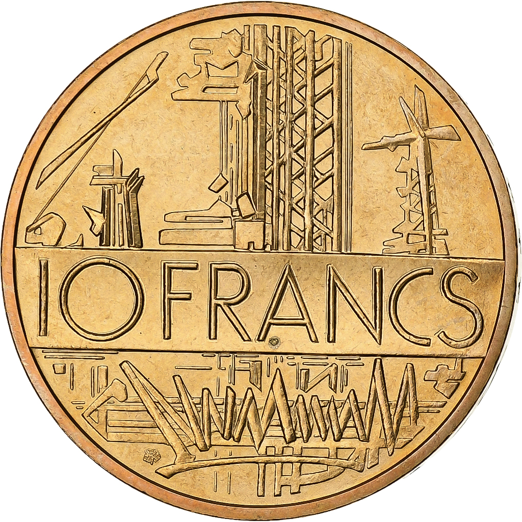 France, 10 Francs, Mathieu, 1981, Paris, Tranche A, Nickel-brass, 