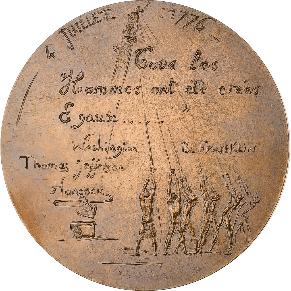 France, Medal, Bicentenaire de l'Indépendance des Etats-Unis d'Amérique, 1976